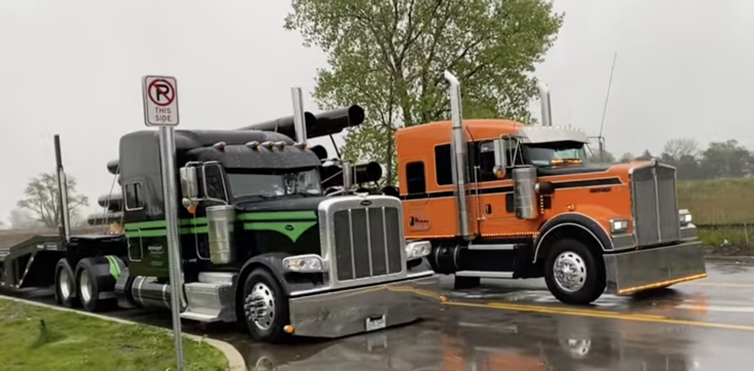 VIDEO: A peaceful, rainy walkaround of two custom rigs