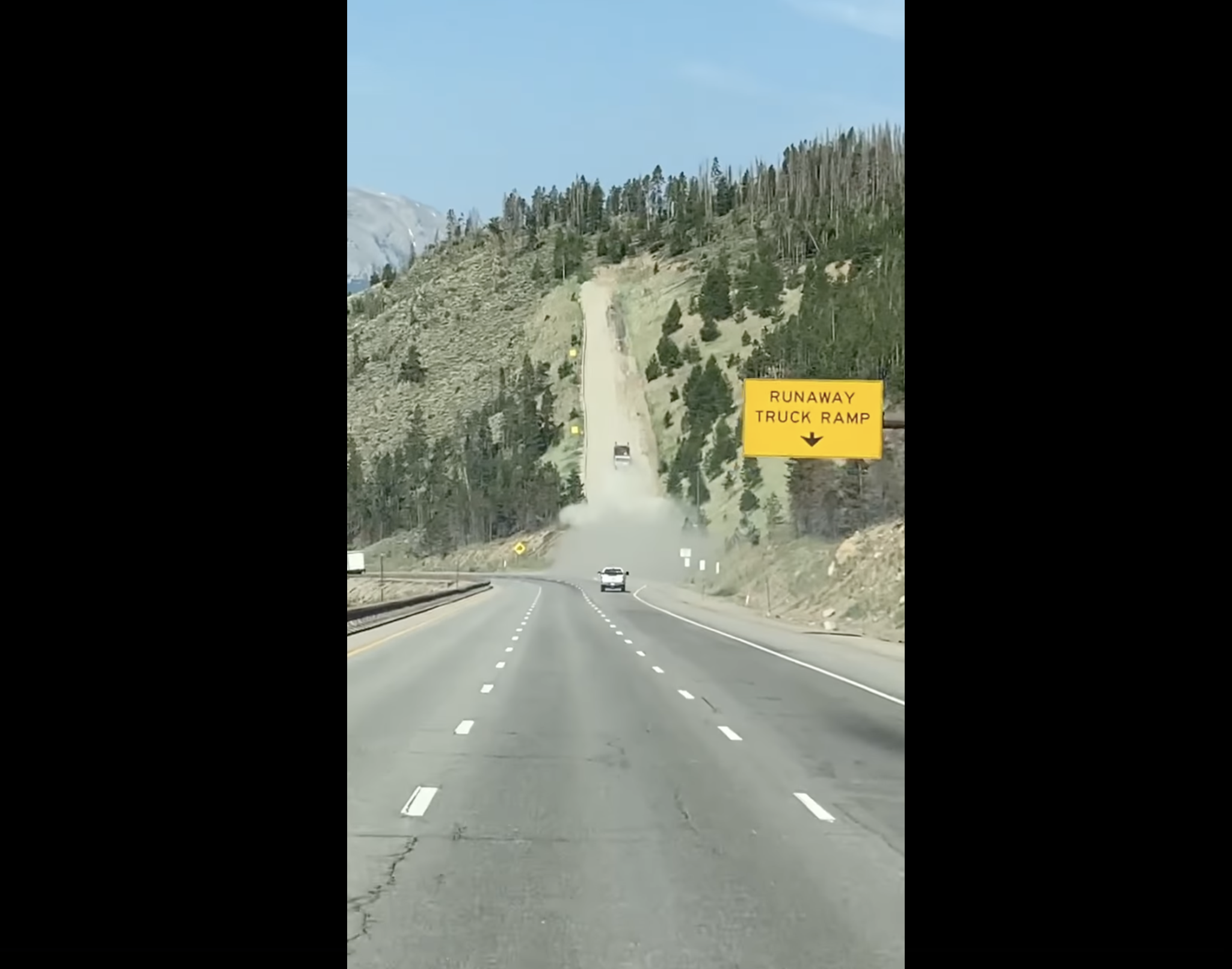 video-truck-driver-almost-hits-the-top-of-colorado-runaway-ramp-then