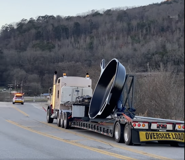 Watch this trucker haul the world's largest cast iron skillet