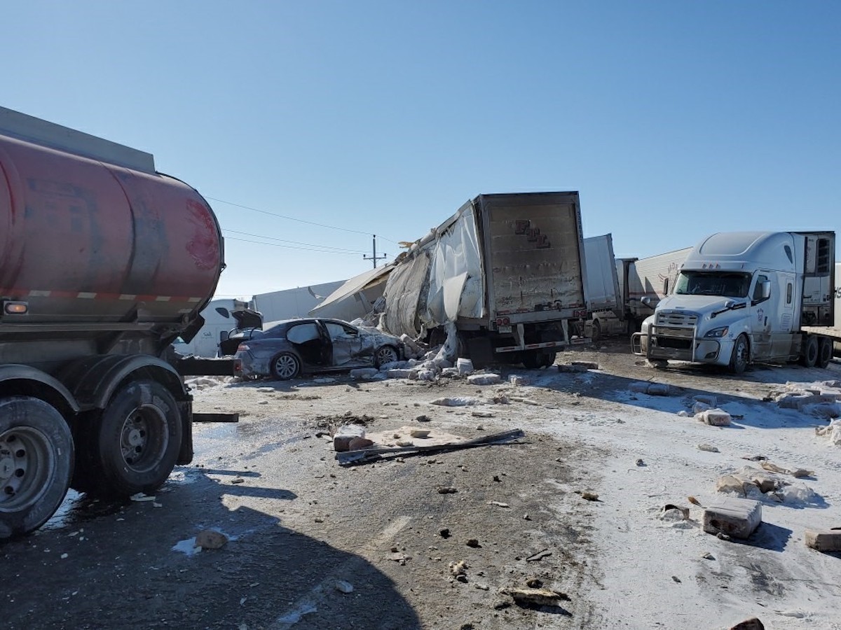 15 semi truck, 10 car pile up causes no serious injuries