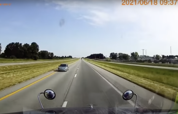 VIDEO: Alert trucker saves wrong way car driver from head-on collision