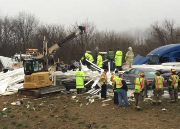 At Least One Dead After 8 Vehicle Crash Involving Four Semi Trucks ...