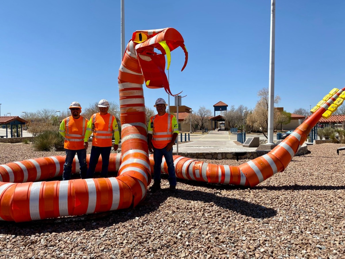 TXDOT crafts traffic barrel ‘safety creatures’ to remind drivers to pay attention