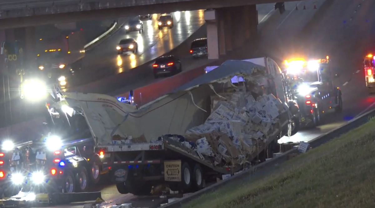 I-30 closed through Dallas morning rush hour after semi truck spills eggs 