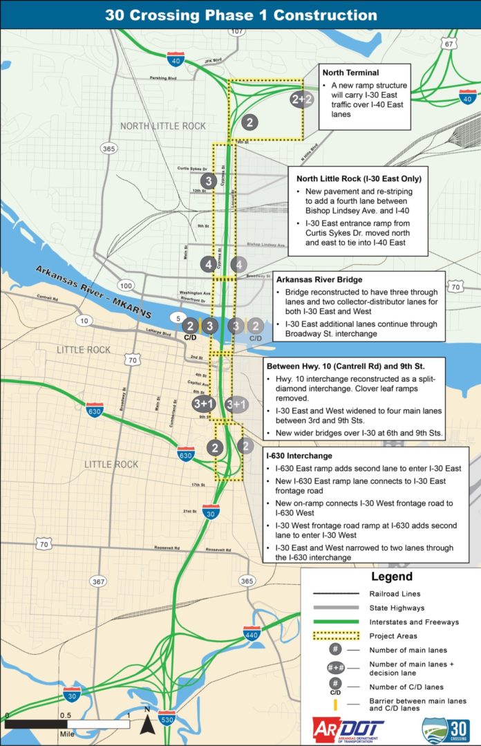 I-30 traffic to shift onto new Arkansas River bridge starting in September