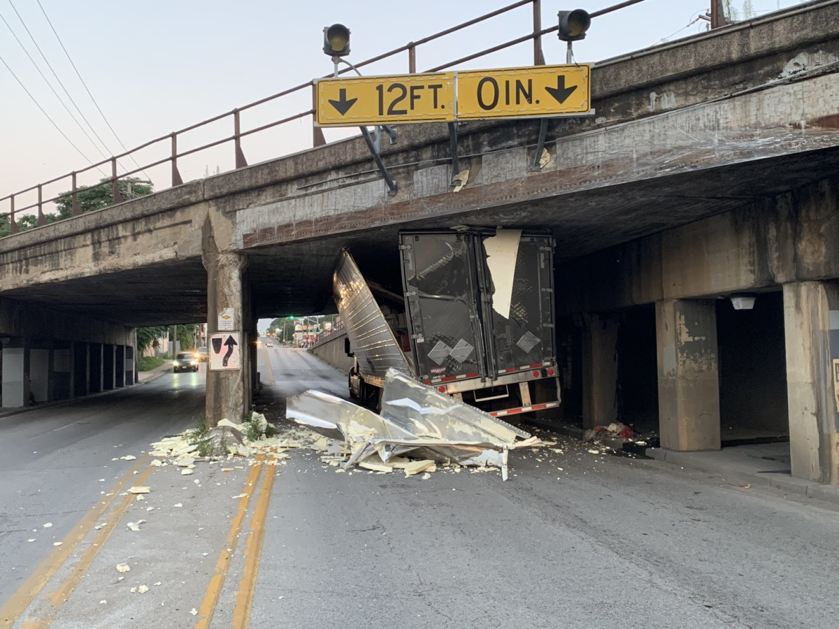 Notorious KC bridge gets a “meal” on 18 wheels