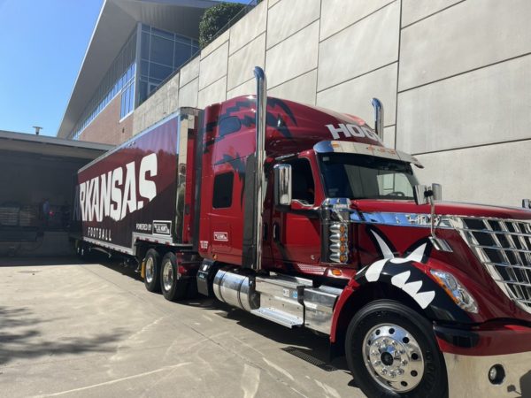 Arkansas Razorbacks show off slick new equipment truck courtesy of J.B ...