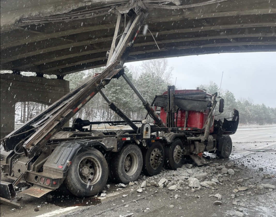 truck-strikes-overpass-in-ann-arbor-closing-interstate-indefinitely