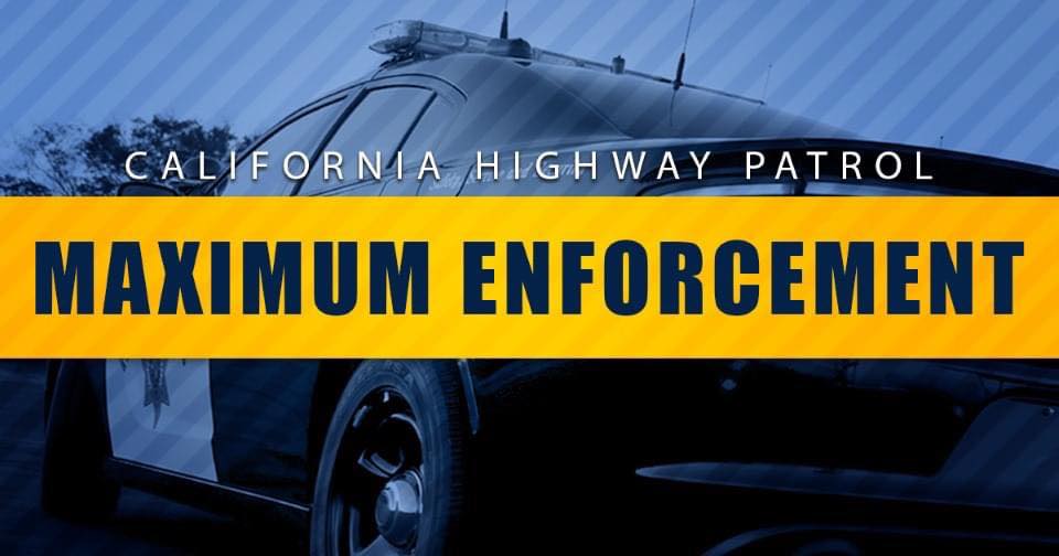 California Highway Patrol to kick off 'Maximum Enforcement Period' patrol