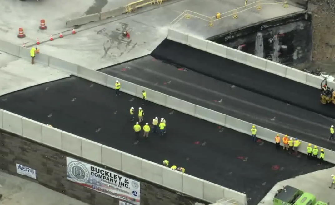 The collapsed part of I-95 reopened at noon today 