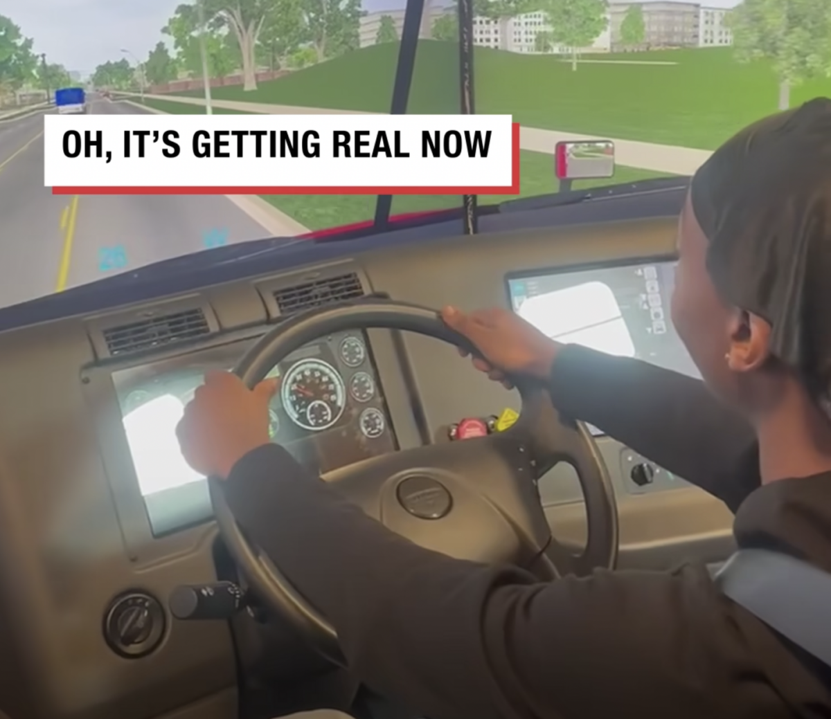 VIDEO: This guy might not get his CDL after epic struggle on truck simulator