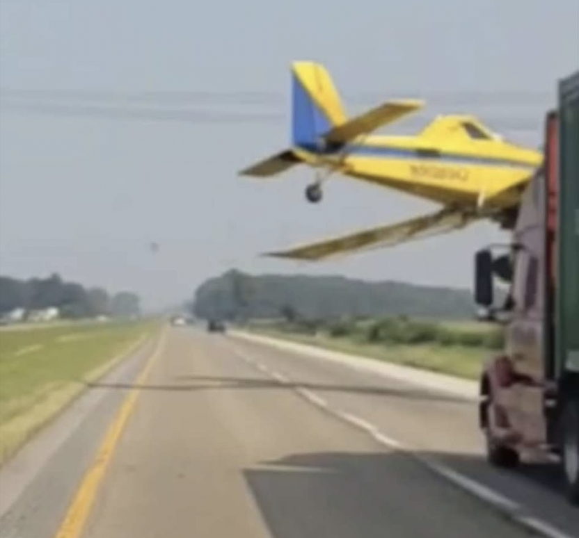 VIDEO: Low flying plane buzzes big rig