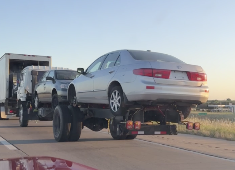 VIDEO: An ingenious (but concerning) tow job 