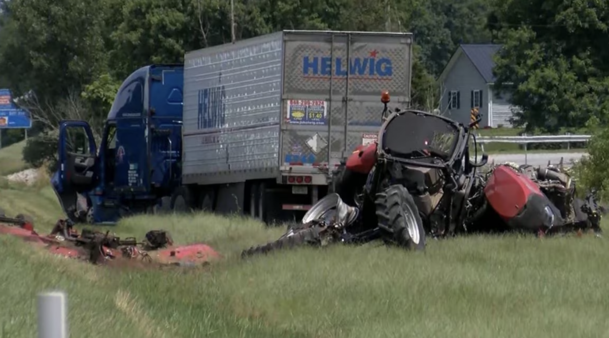 Mower in critical condition after collision with semi truck 