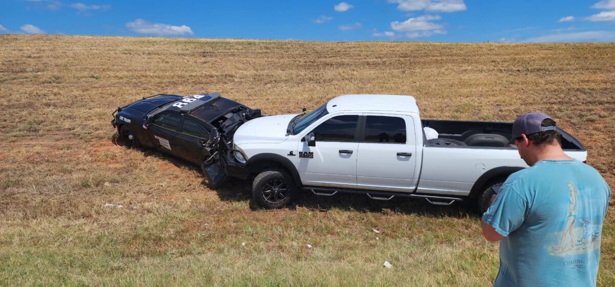 Oklahoma trooper rear-ended while escorting CMV for inspection