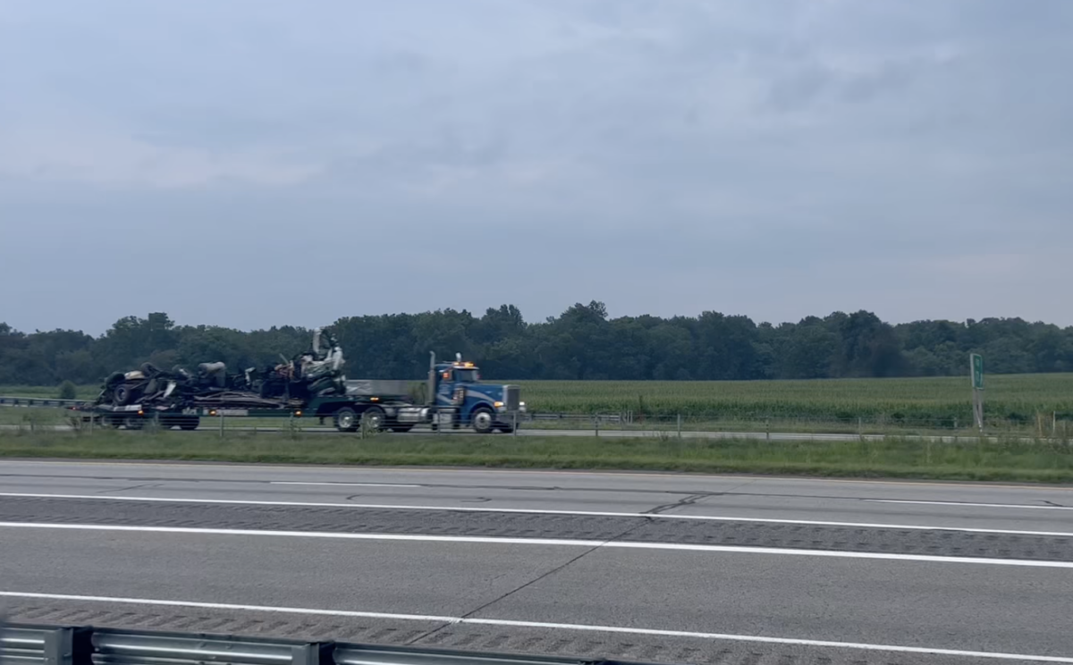 Watch as wreckage from major fatal semi vs. RV wreck is hauled away