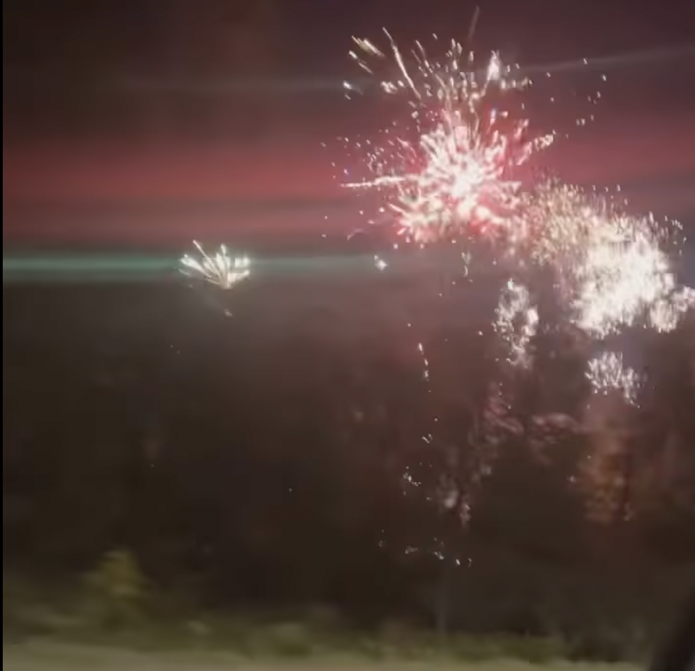 VIDEO: Large quantity of fireworks ignited after semi rear-ended pickup