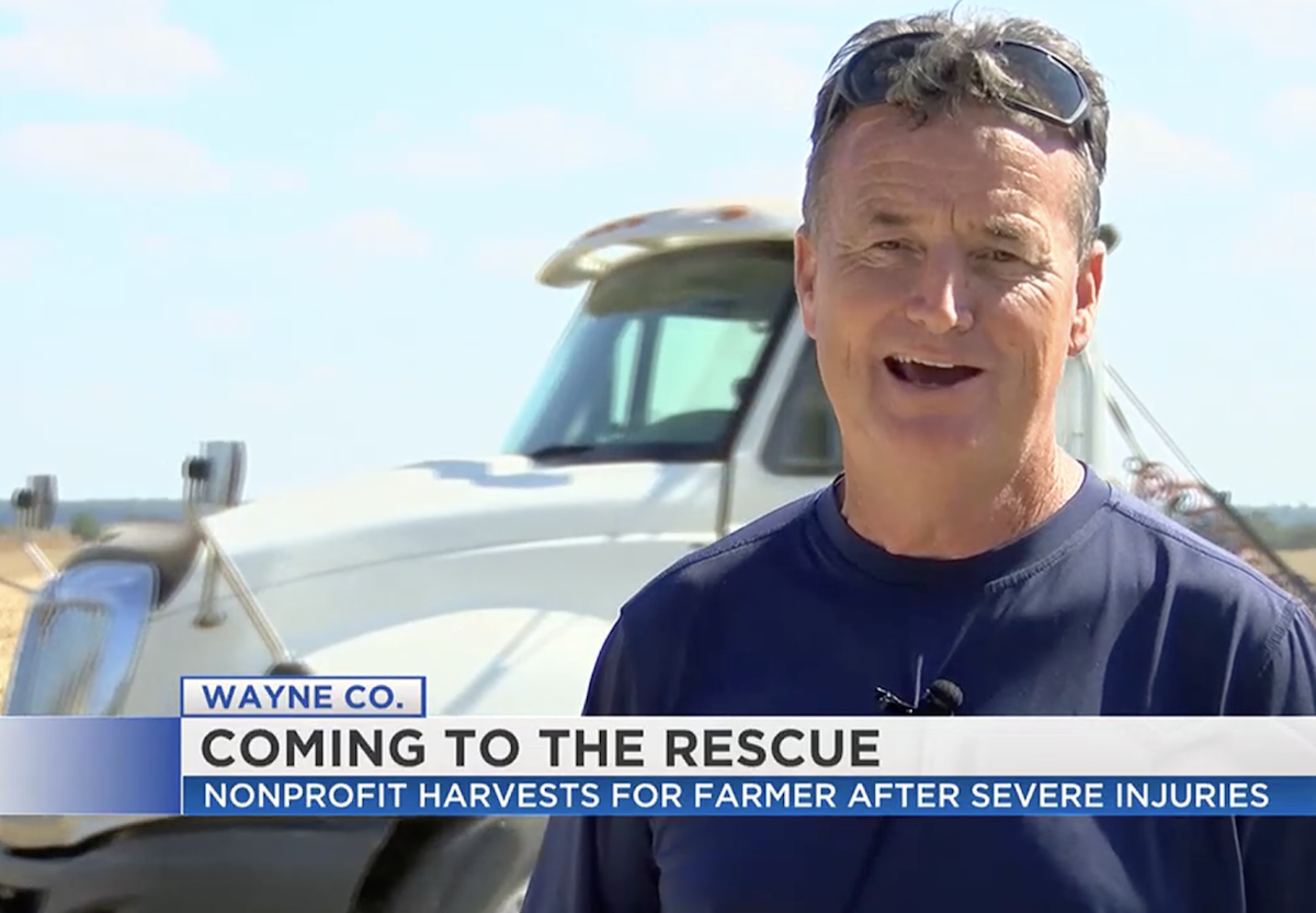 Volunteers step in to harvest crops after farmer crushed while changing a semi truck tire 