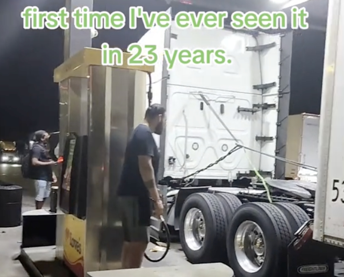 VIDEO: Someone actually pulled a driver’s fifth wheel pin at the fuel island 