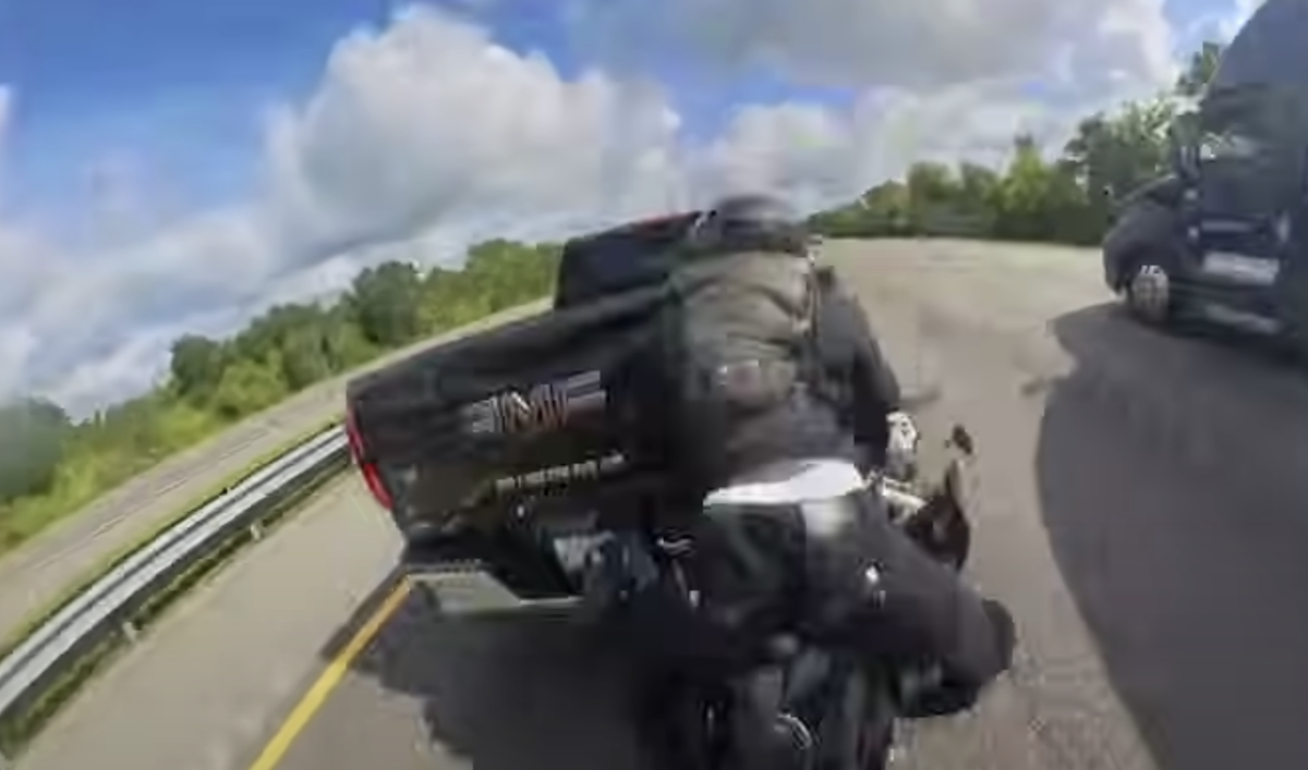 WATCH: Motorcyclist somehow lives after messing around and finding out