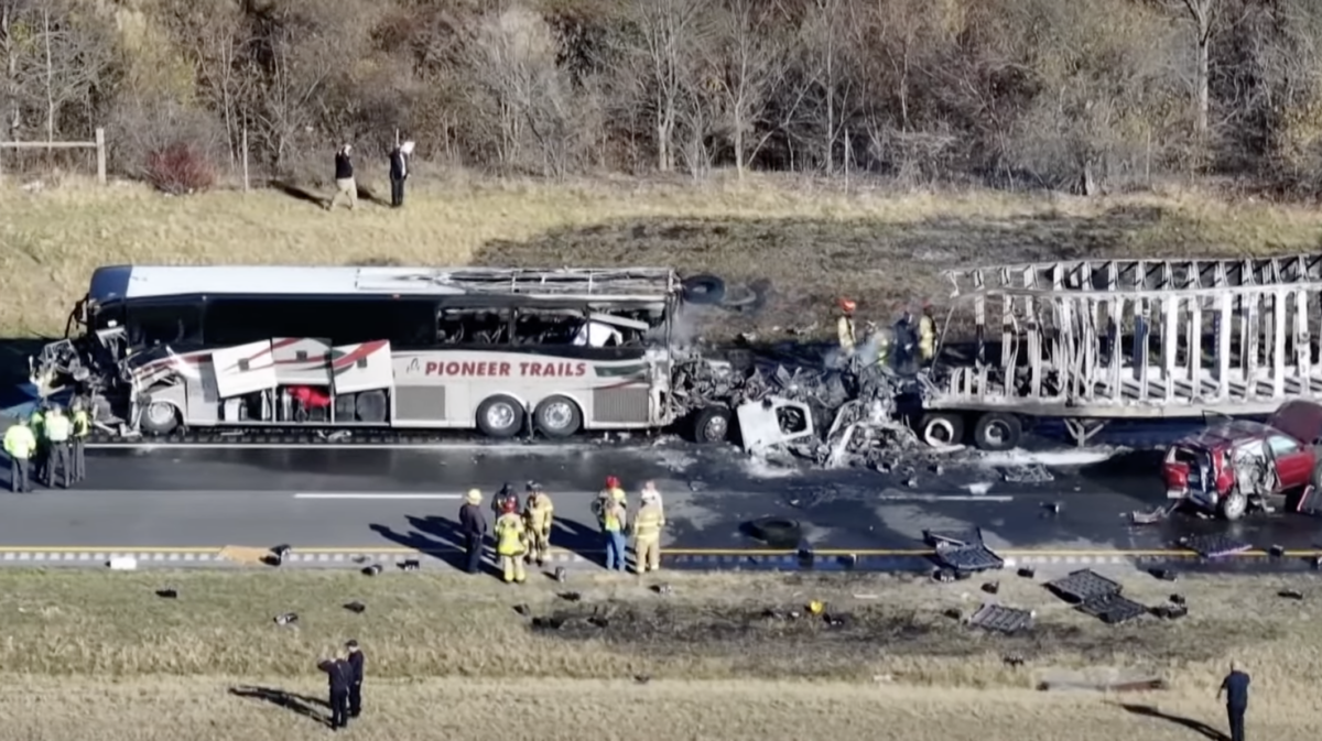 Semi Collided With Bus Carrying Students On I-70 In Etna Township, Ohio ...