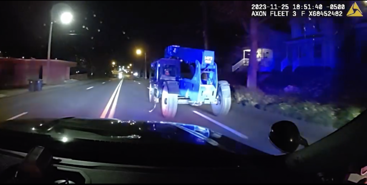 VIDEO: Twelve year old steals construction vehicle, leads Michigan police on pursuit