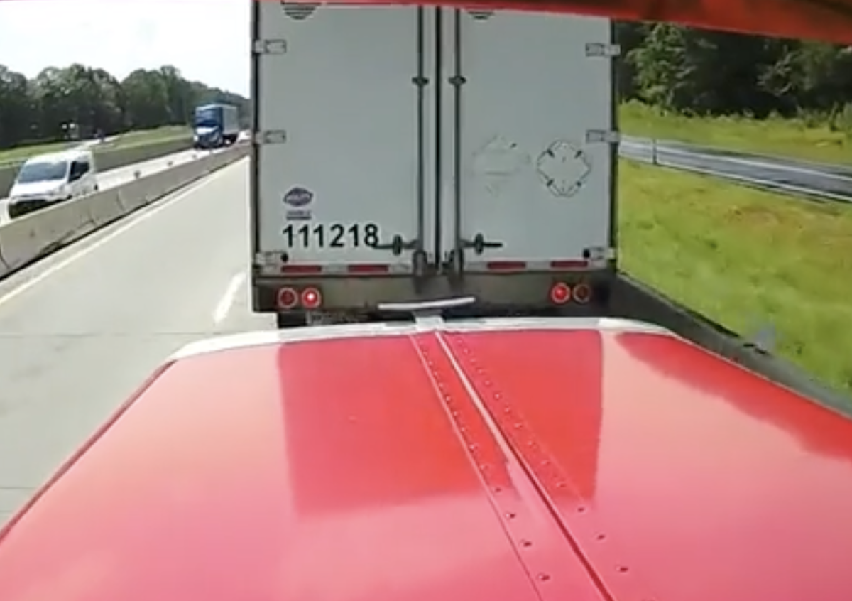 This is as close as a trucker can get without actually crashing