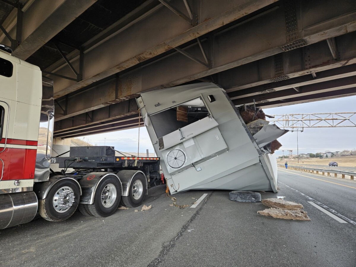 Oversized load bridge strike shuts down westbound I-70 in Colorado