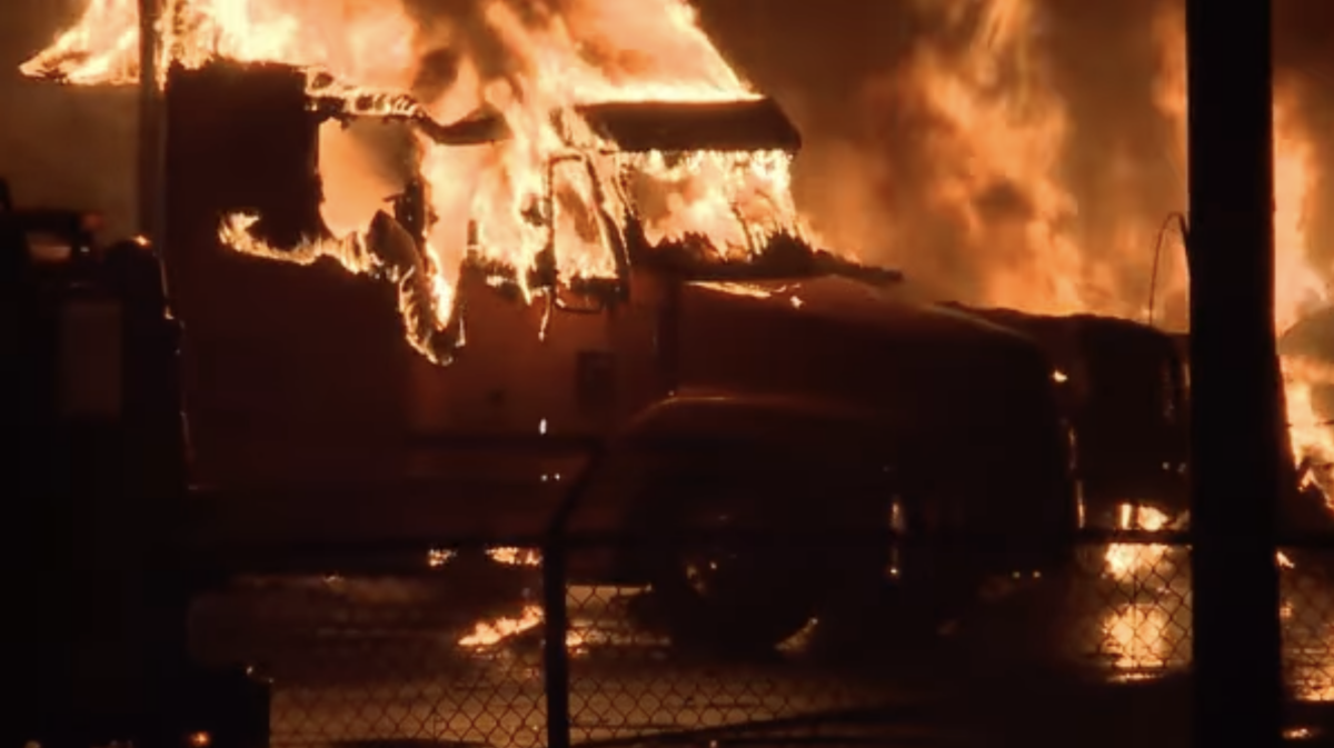Overnight fire torches several semis at Ohio trucking terminal
