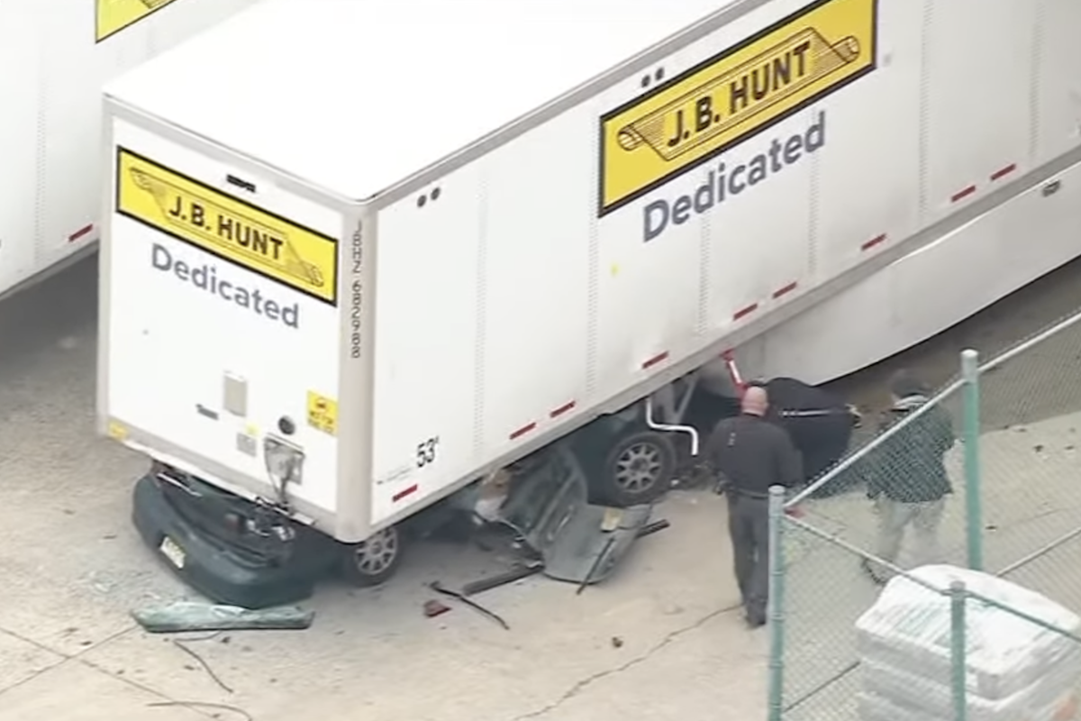 Motorist dead after flattening car beneath parked trailer at loading dock 