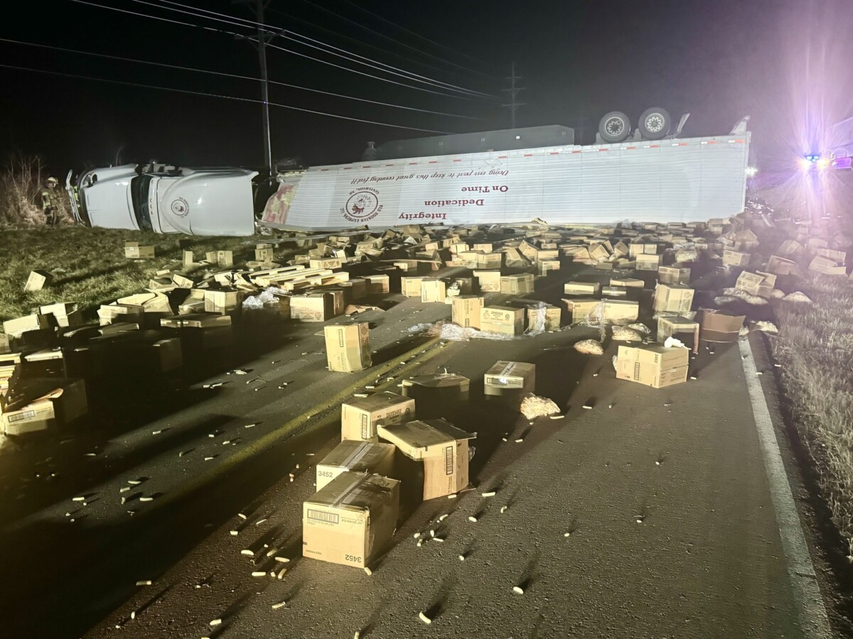 Speeding DUI car driver forces semi off the road, spilling 43K pounds of fries, sheriff says