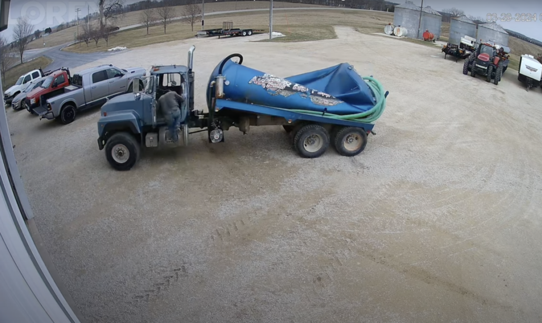 Security cam captured wild vacuum truck implosion