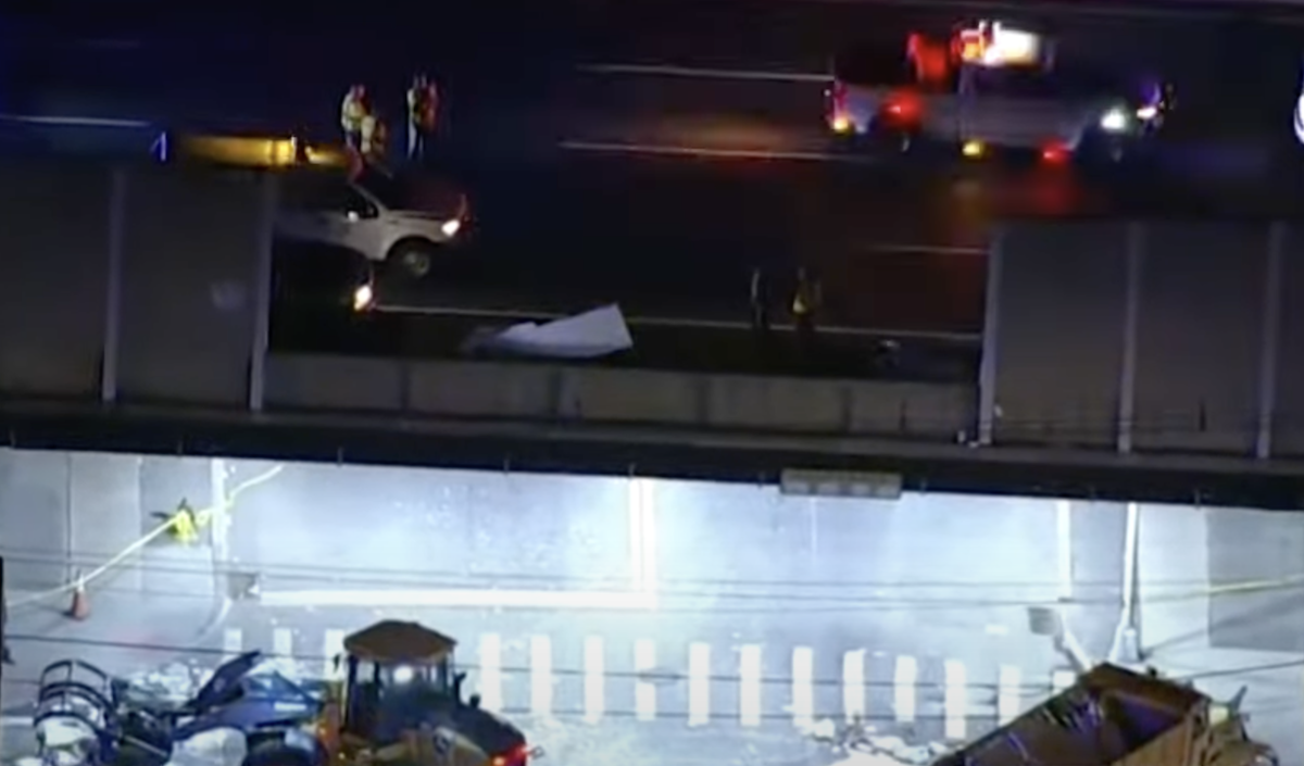 Semi truck crash knocks out wall along New Jersey Turnpike