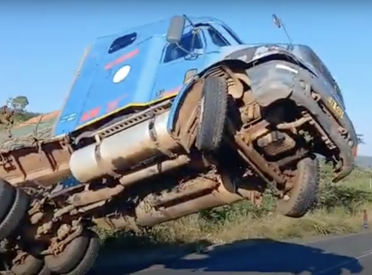 Proper load securement results in miraculous balancing truck