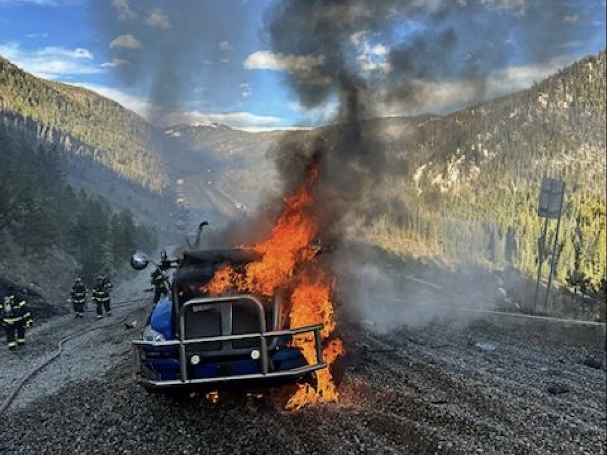 Truck driver escapes burning big rig after taking I-70 runaway ramp