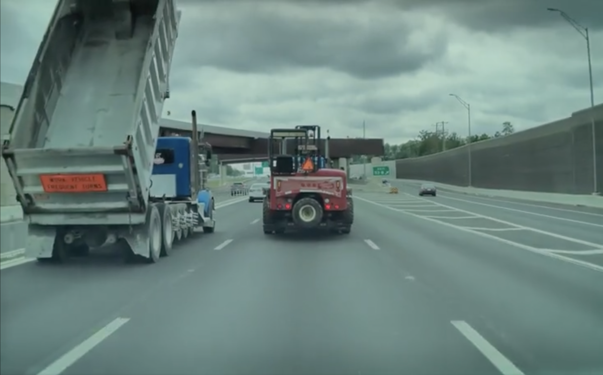 Video shows dump truck with raised bed slamming into overpass in Virginia