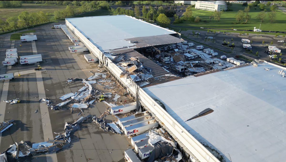 Tornado ravages Michigan FedEx warehouse