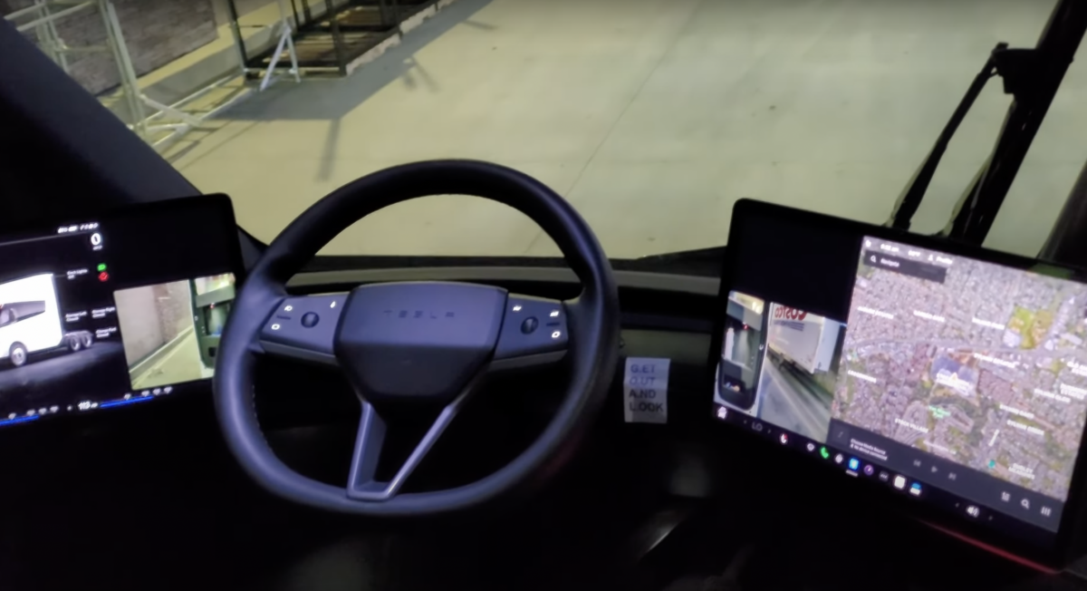 Video shows driver using phone to control Tesla Semi systems