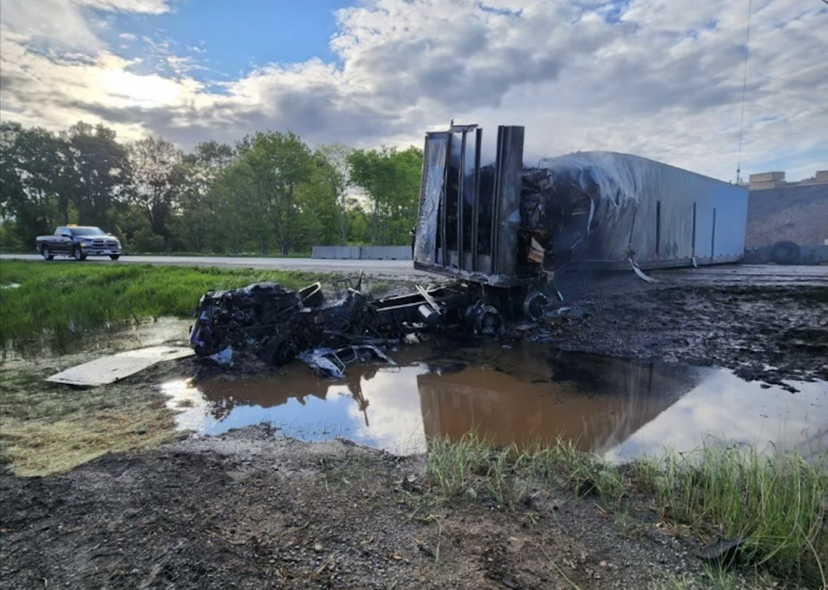 Trucker rescues fellow truck driver from fiery crash on Wisconsin interstate