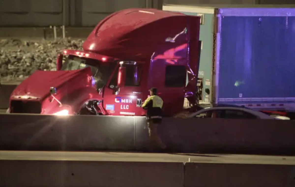 Trucker hit by car dies on way to hospital