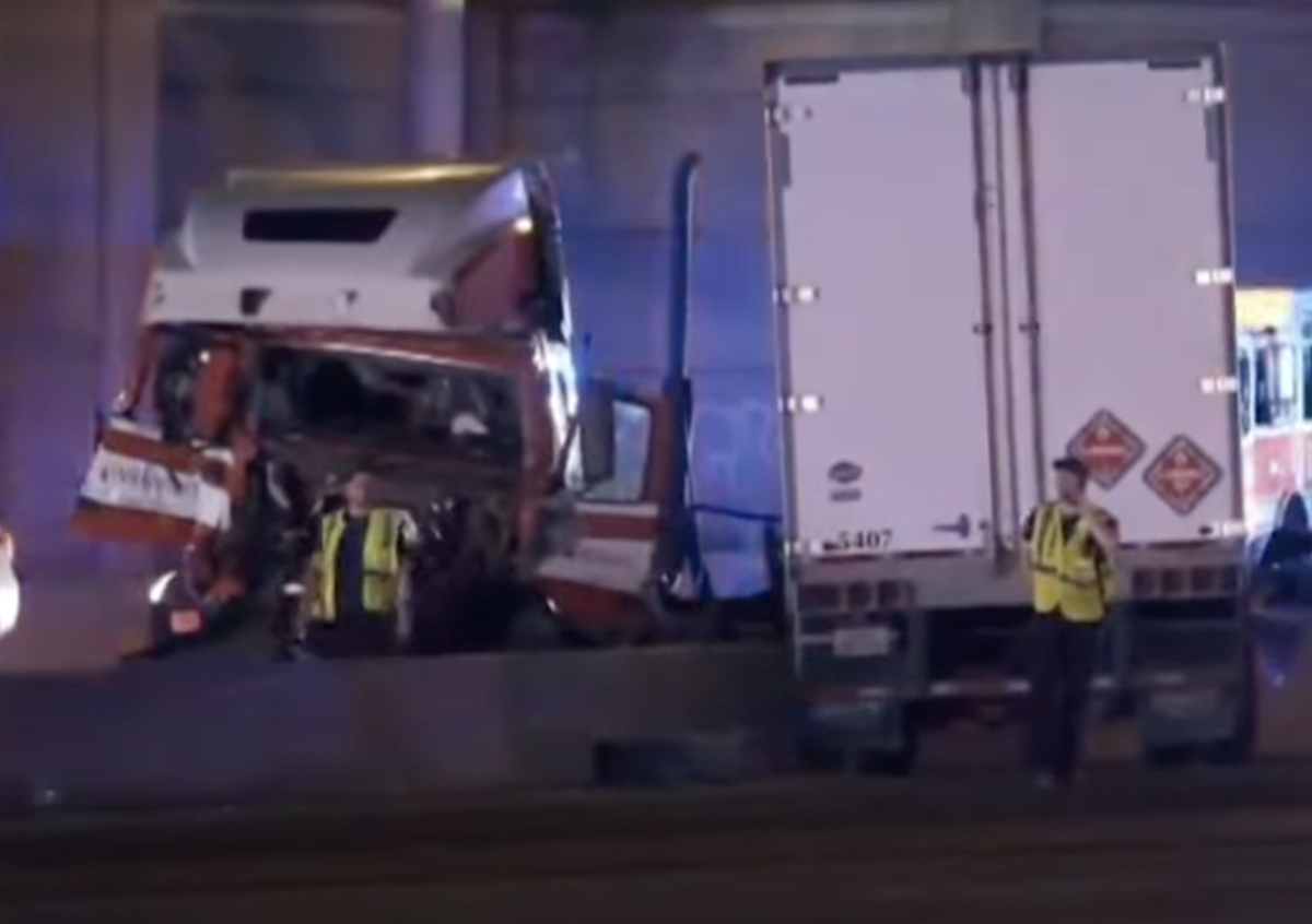 2 dead, 2 hurt in chain reaction involving big rig, box truck