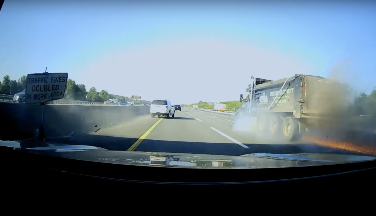 VIDEO: Dump truck barrels through concrete barrier on New Jersey Turnpike – CDLLife