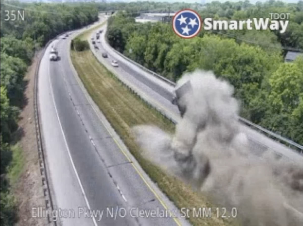Tennessee traffic cams catch dump truck tumbling like a toy