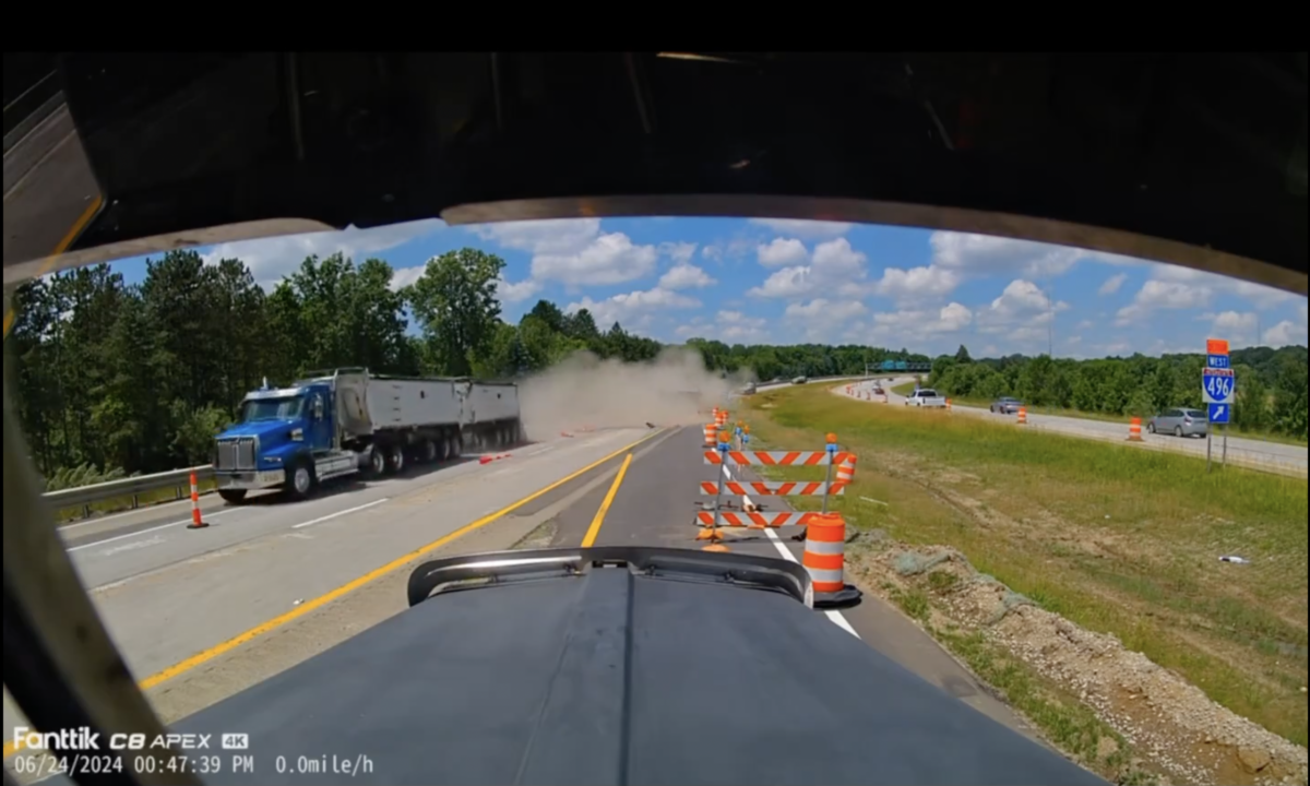 Video shows crash that got gravel hauler cited for ‘Careless Driving in a Construction Zone’