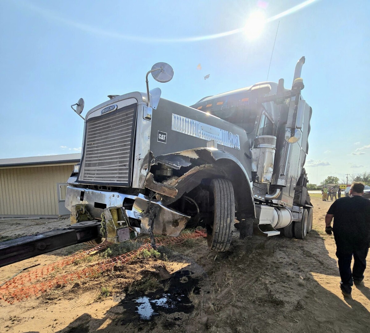 Video captured in Texas shows semi truck striking Honda then church