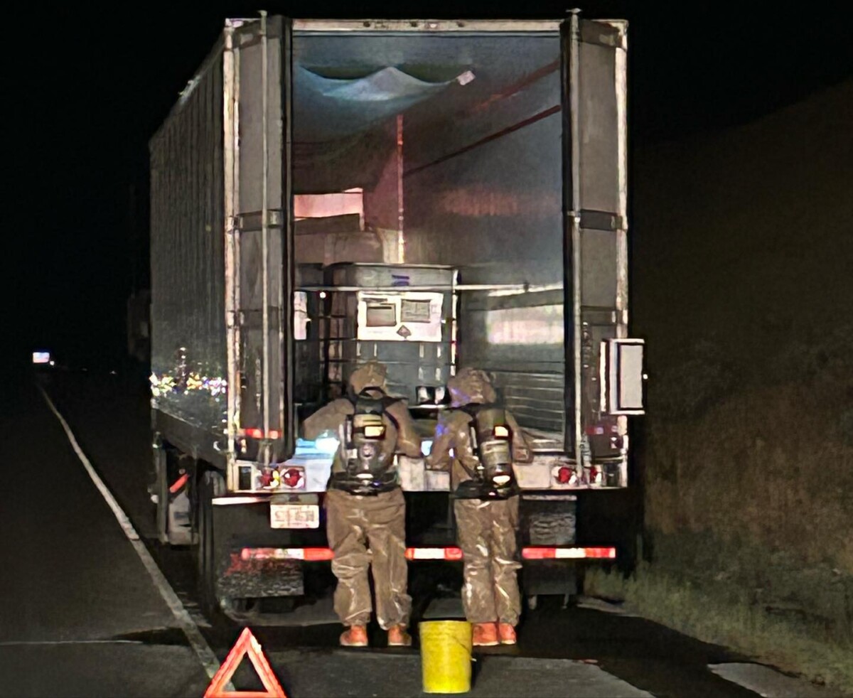 Firefighters decontaminated truck driver after chemical spill on Idaho interstate