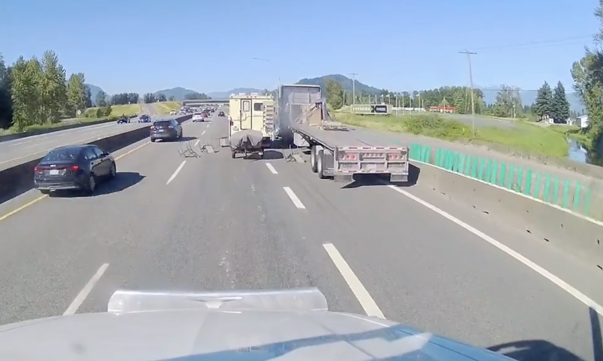 Trucker’s safe following distance probably saves some lives