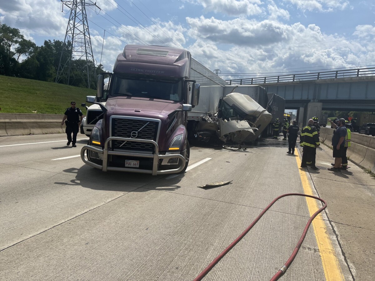 I-94 EB in Dearborn shut down for four semi truck wreck