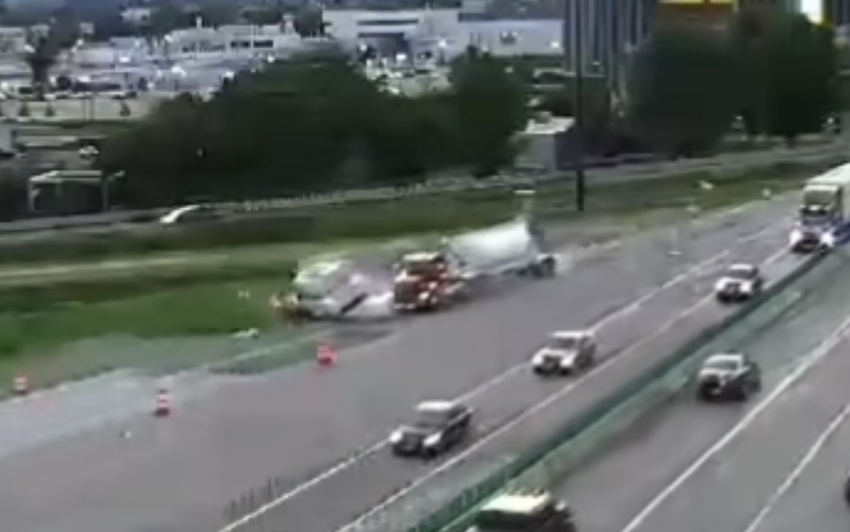 Work van cuts off trucker and ruins both their days