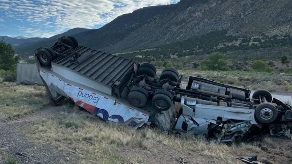 Driver falls asleep hauling doubles and sideswipes second rig